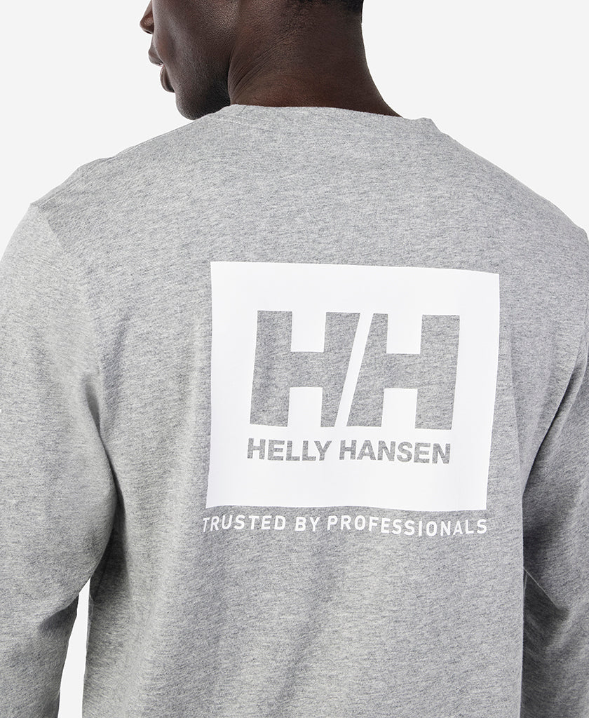 BOX OUTLINE L/S T-SHIRT, Grey Melange - Image 4