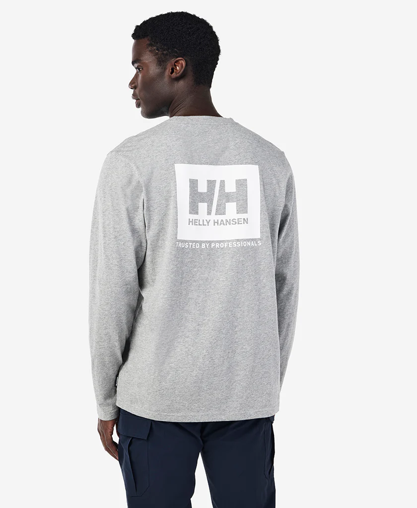 BOX OUTLINE L/S T-SHIRT, Grey Melange - Image 5