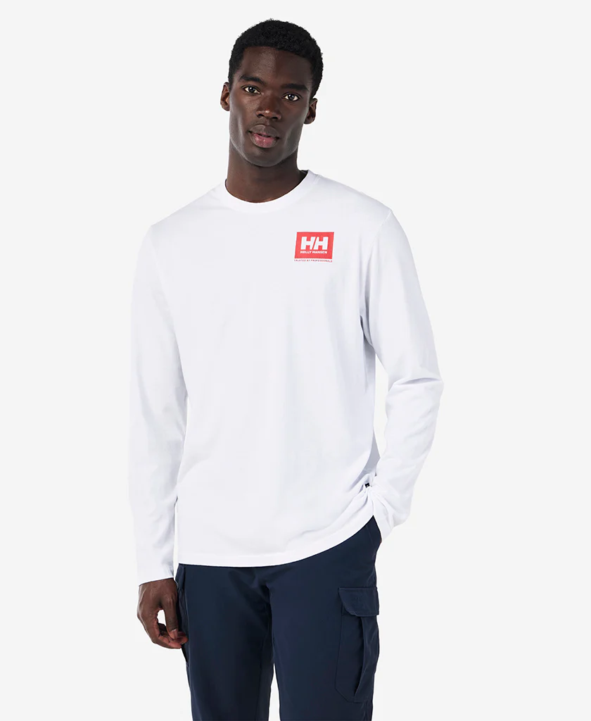 BOX OUTLINE L/S T-SHIRT, White