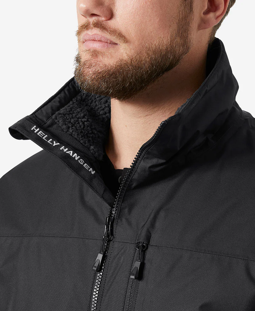 CREW HOODED PILE JACKET, Black - Image 2