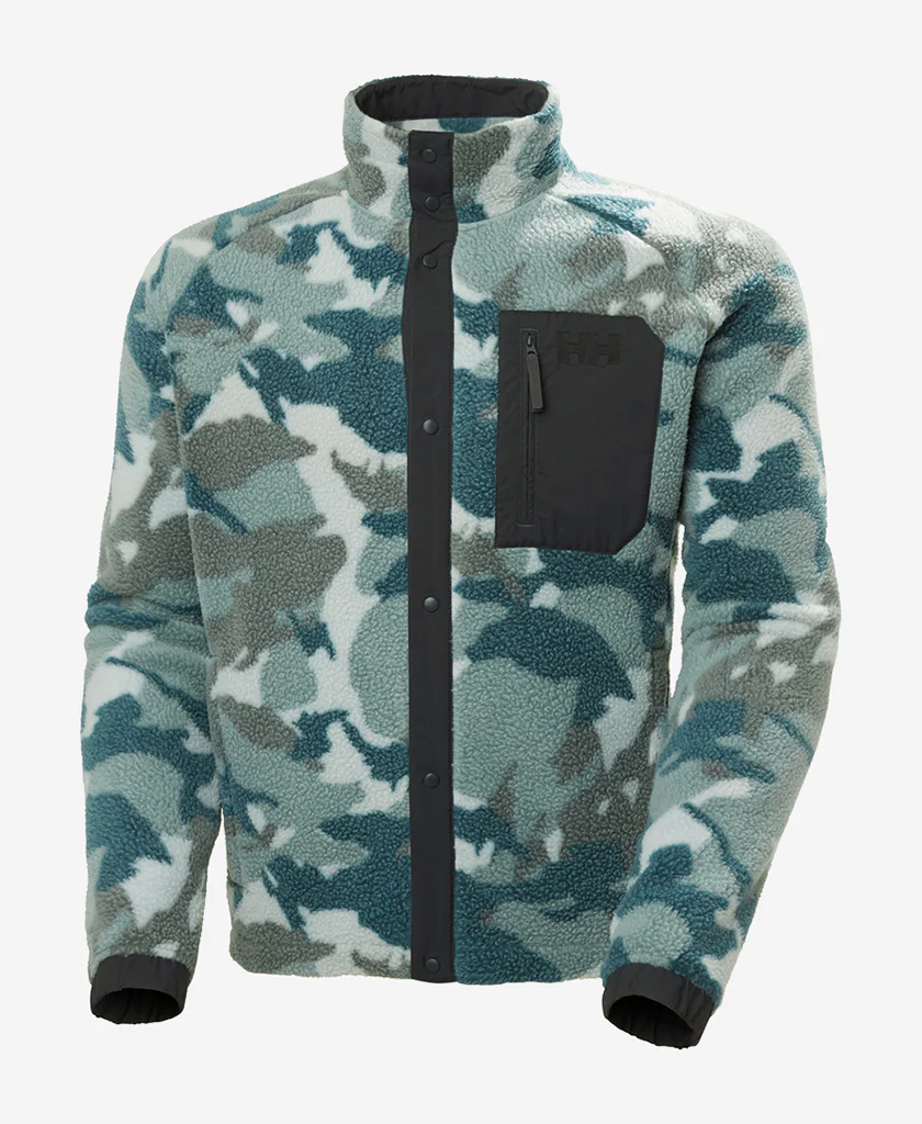 PANORAMA PRINTED PILE SNAP, Dark Creek Woodland Camo - Image 5