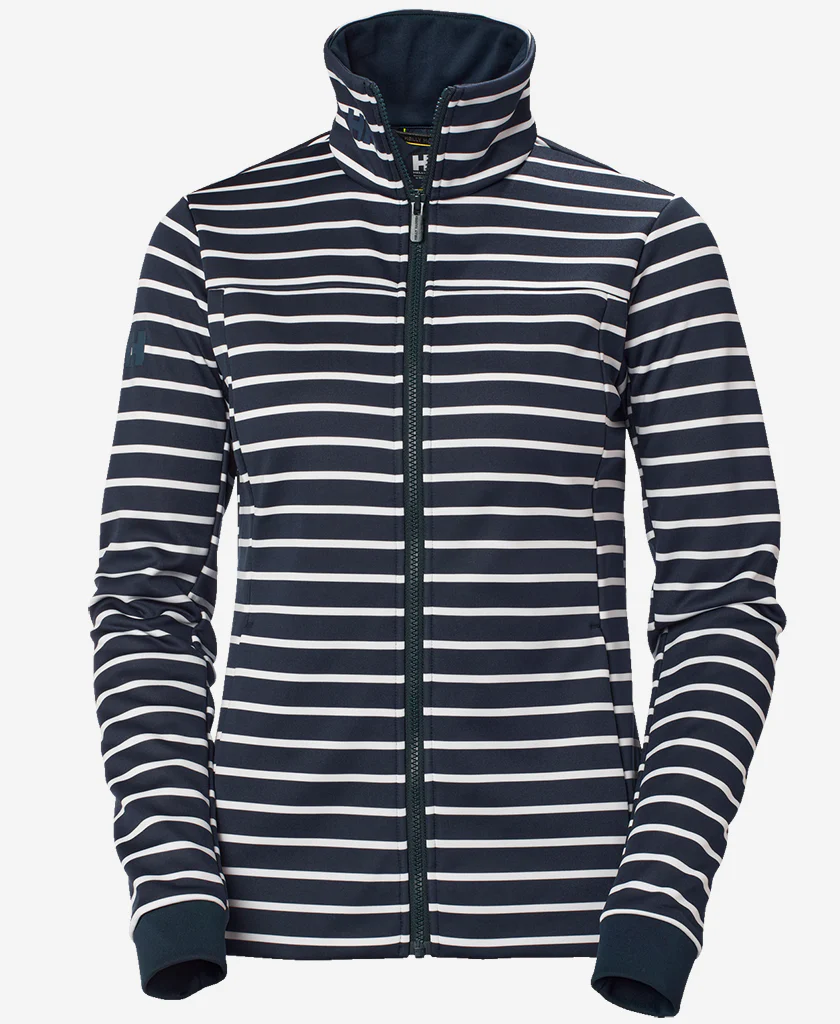 W CREW FLEECE JACKET, Navy stripe - Image 4