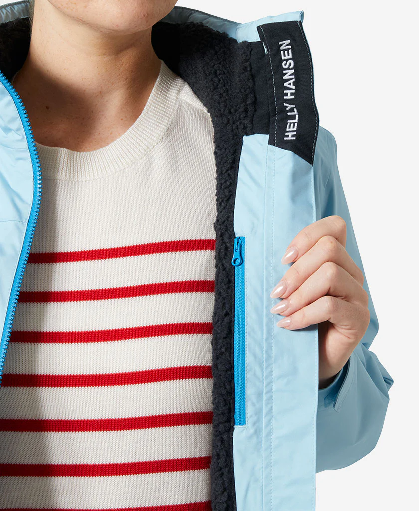 W CREW HOODED PILE JACKET, Light Cyan - Image 5
